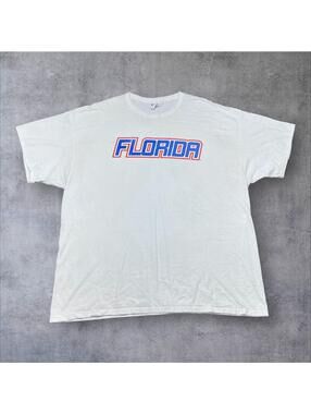 Vintage Y2K University Of Florida Gators Spell Out Jerzees Tag White Tee Sz XXL